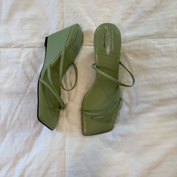 Jeffrey Campbell Olive Green Wedge Sandals - Picture 1 of 1